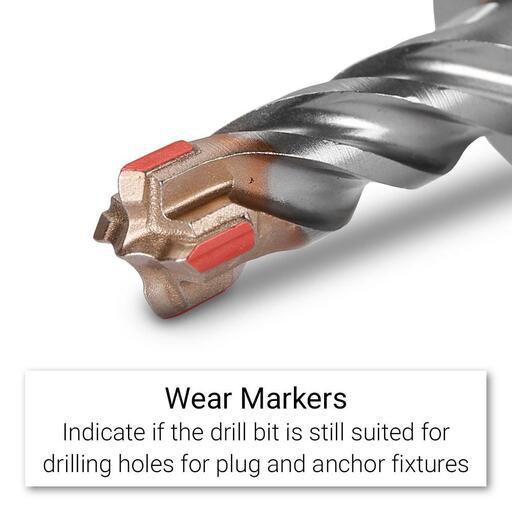 Xtorque XSD1244 Platinum 12mm x 44mm Stop Drill SDS Plus 4 Cutter Drill Bit - MADE IN GERMANY – image 5