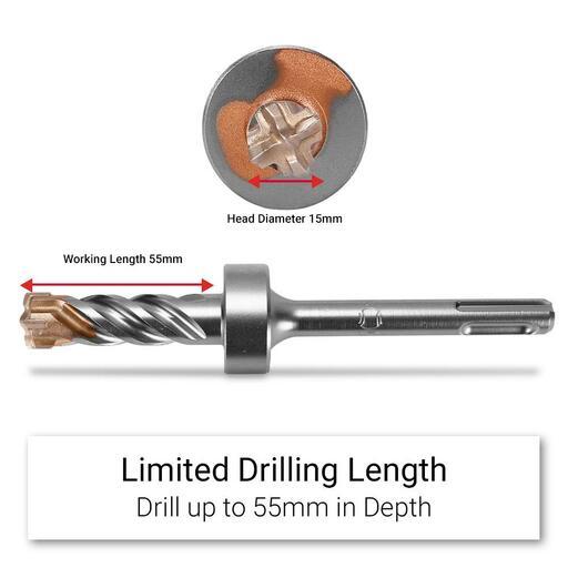 Xtorque XSD1555 Platinum 15mm x 55mm Stop Drill SDS Plus 4 Cutter Drill Bit - MADE IN GERMANY – image 2