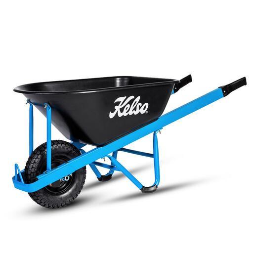 Kelso FW12000T 100L Contractors Wheelbarrow Poly Tray with 4.8" Wheel Tubular