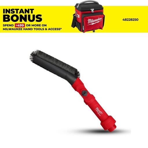 Milwaukee 49902027 AIR-TIP Universal Wet & Dry 3-In-1 Low-Profile Pivoting Brush Vacuum Nozzle