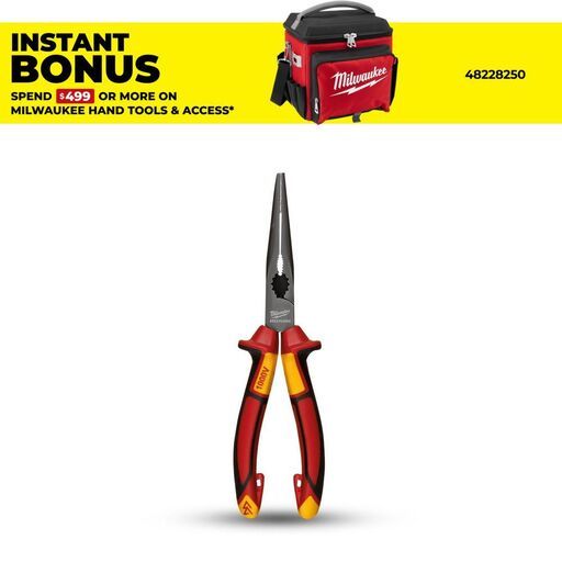 Milwaukee 4932464564 205mm (8") 1000V VDE Long  Nose Pliers 