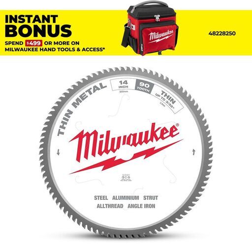 Milwaukee 48408510 355mm (14") 90T Thin Metal Ferrous Wet & Dry Circular Saw Blade