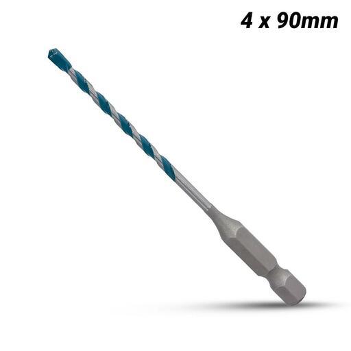 Makita E-14940 4 x 90mm 1/4” Hex Shank Multi-Material TCT Drill Bit