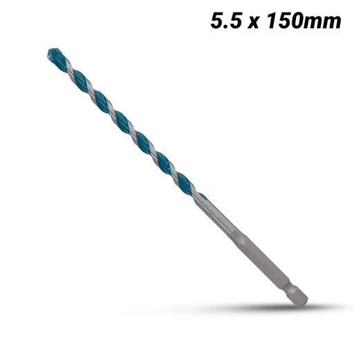 Makita E-14978 5.5 x 150mm 1/4” Hex Shank Multi-Material TCT Drill Bit