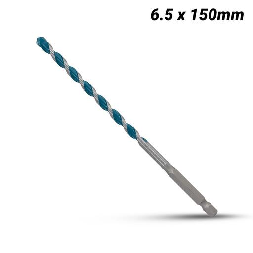 Makita E-15017 6.5 x 150mm 1/4” Hex Shank Multi-Material TCT Drill Bit