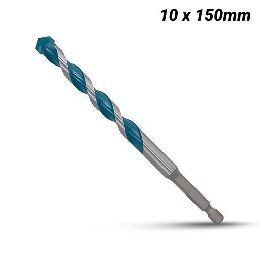 Makita E-15067 10 x 150mm 1/4” Hex Shank Multi-Material TCT Drill Bit