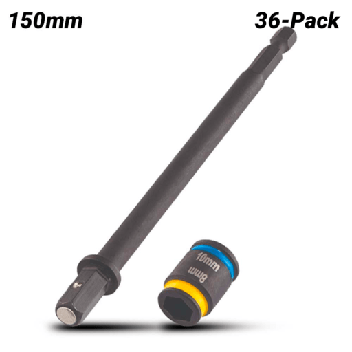 Malco MSHXLCM2 (HTM-MSHXLCM2) 36-Pack 150mm 8/10mm 1/4" Dual Reversible Magnetic Hex Driver 