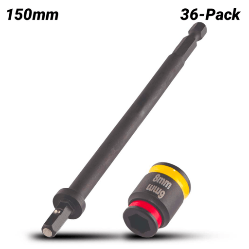 Malco MSHXLCM1 (HTM-MSHXLCM1) 36-Pack 150mm 6/8mm 1/4" Dual Reversible Magnetic Hex Driver