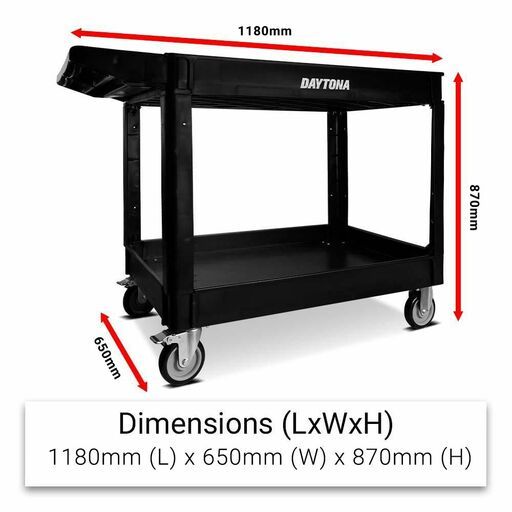 Daytona D3SUC Heavy Duty 2 Shelf Utility Cart – image 2