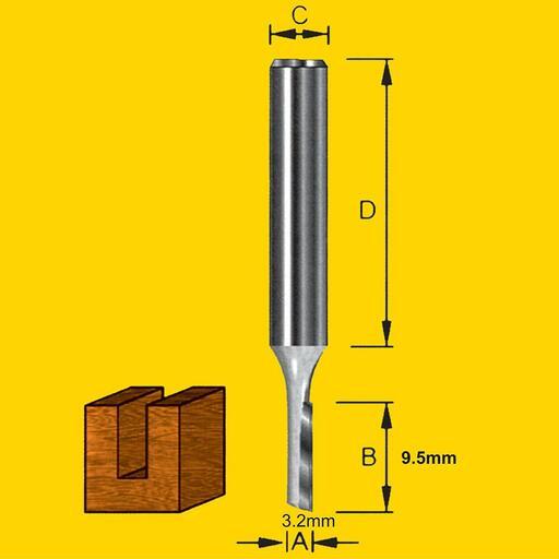 TruaCut TM203.2 3.2mm 1/4" Shank Straight Single Flute Router Bit – image 3