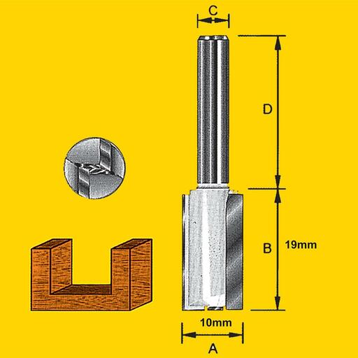 TruaCut TM210 10.0mm 1/4" Shank Straight Double Flute Router Bit – image 3