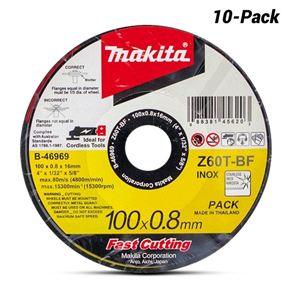 Makita B-46969-10 10-pack 100mm x 0.8mm x 16mm Elite INOX Cutting Disc