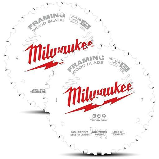 Milwaukee 48418721 2-Pack 184mm (7-1/4") 24-Tooth Framing Wood Circular Saw Blades – image 2