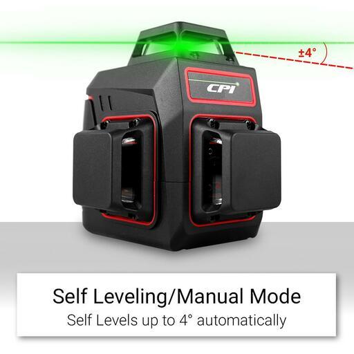 CPI MINI3D 3.7V 3.6Ah 360º Auto Levelling 3D Sensor Li-ion Green Beam Line Laser Kit – image 8