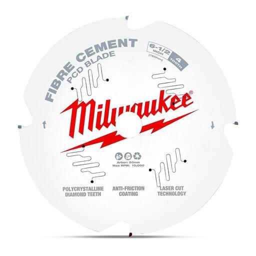 Milwaukee 48408675 165mm (6-1/2") 4T Fibre Cement / PCD Circular Saw Blade – image 2