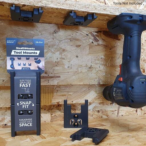 StealthMounts TM-BO18-BLK-4 18V Bosch 4-Pack Black Tool Storage Mounts – image 6