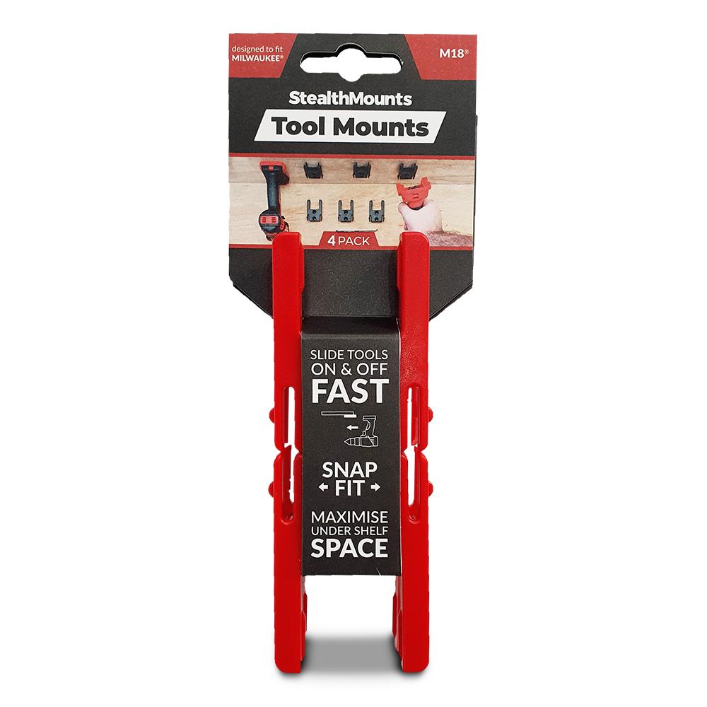 StealthMounts TM-MW18-RED-4 M18 Milwaukee 4-Pack Red Tool Storage Mounts – image 4
