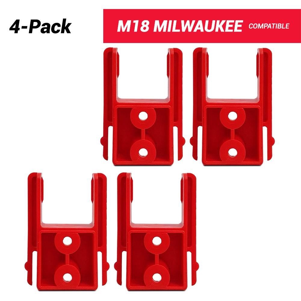 StealthMounts TM-MW18-RED-4 M18 Milwaukee 4-Pack Red Tool Storage Mounts – image 1