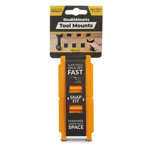 StealthMounts TM-DW18-YLW-4 Dewalt XR & FlexvVolt 4-Pack Yellow Tool Storage Mounts – image 4