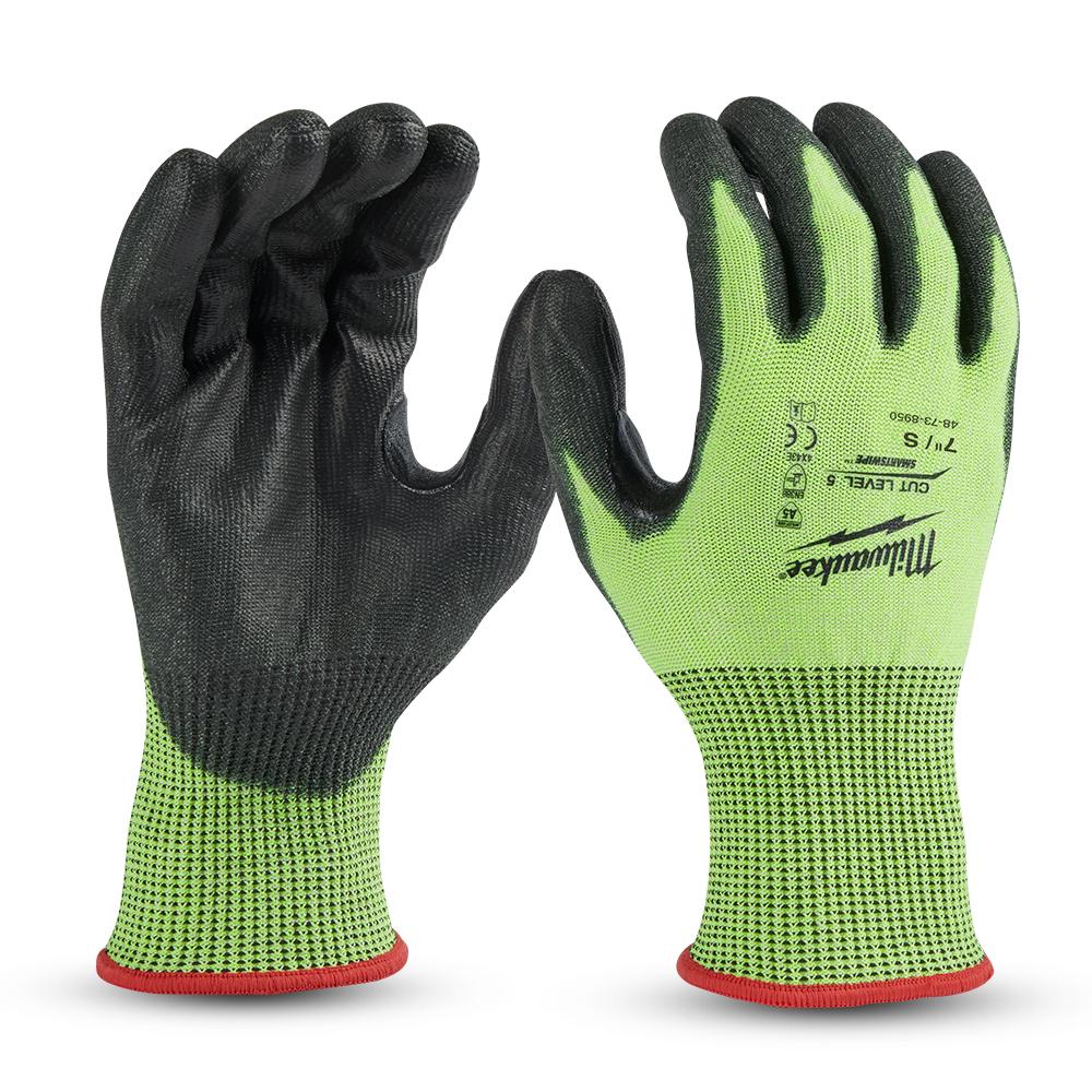 Milwaukee 4873895 High Visibility Cut 5(E) Polyurethane Dipped Gloves – image 1