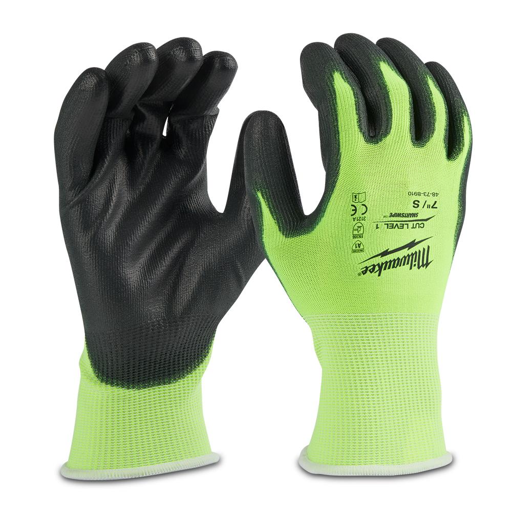 Milwaukee 4873891 High Visibility Cut 1(A) Polyurethane Dipped Gloves