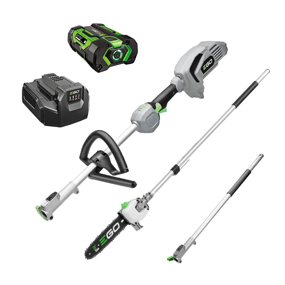 EGO MPSE1001E-P 56V 2.5Ah ARC-Lithium Power+ Cordless Brushless Multi-Tool Power  Head Pole Saw Combo Kit with Line Trimmer  Edger Attachments