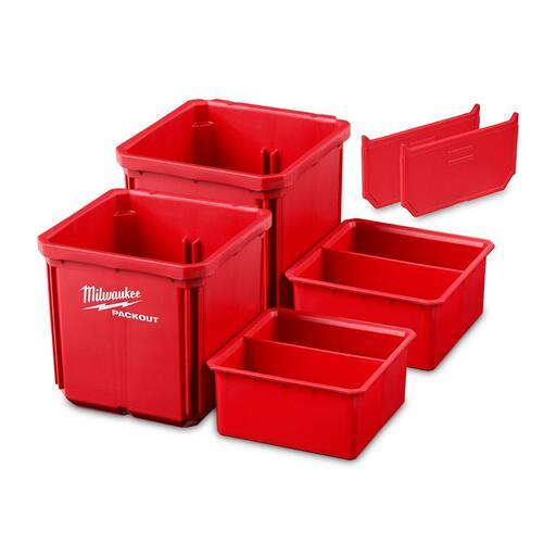 Milwaukee 48228062 PACKOUT Bin 2pce Set with Removable Interior Tray & Dividers