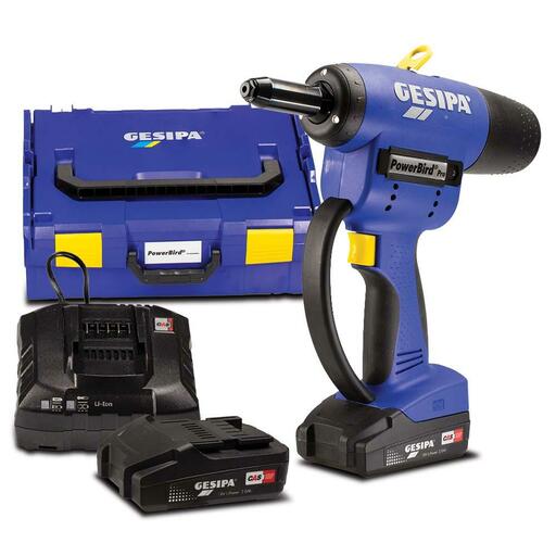 Gesipa 1679667 18V Li-Ion Brushless Powerbird Pro Gold Rivet Gun Combo Kit