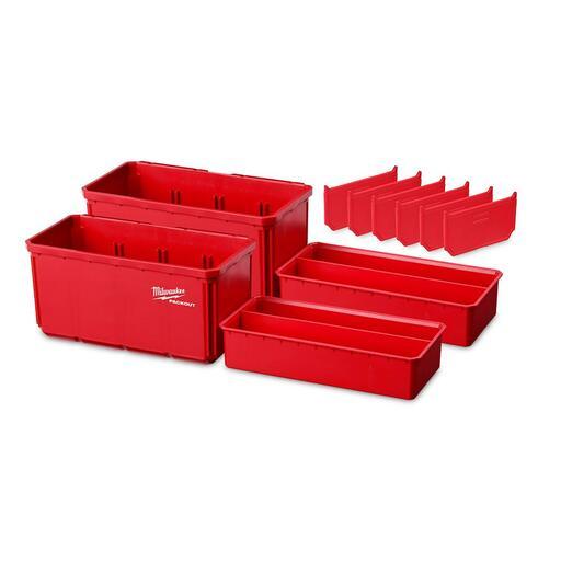 Milwaukee 48228063 PACKOUT™ 2pce Large Bin Set with Removable Interior Tray & Dividers
