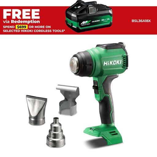 HiKOKI RH18DA(H4Z) 18V Li-Ion Cordless Heat Gun - Skin Only