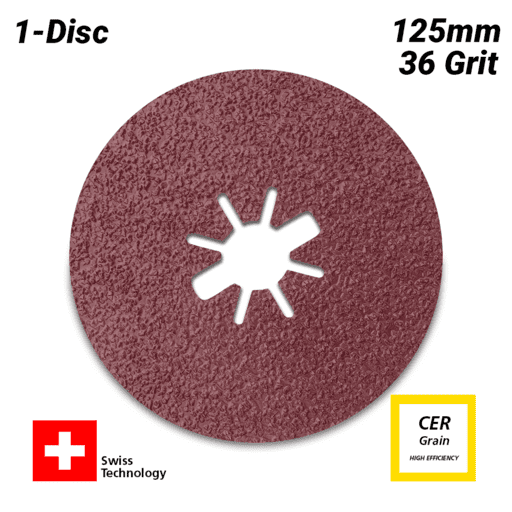 Sia Abrasives 4581 (F03E007TA6) 125mm x 22mm P36  X-Lock Ceramic Fibre Disc