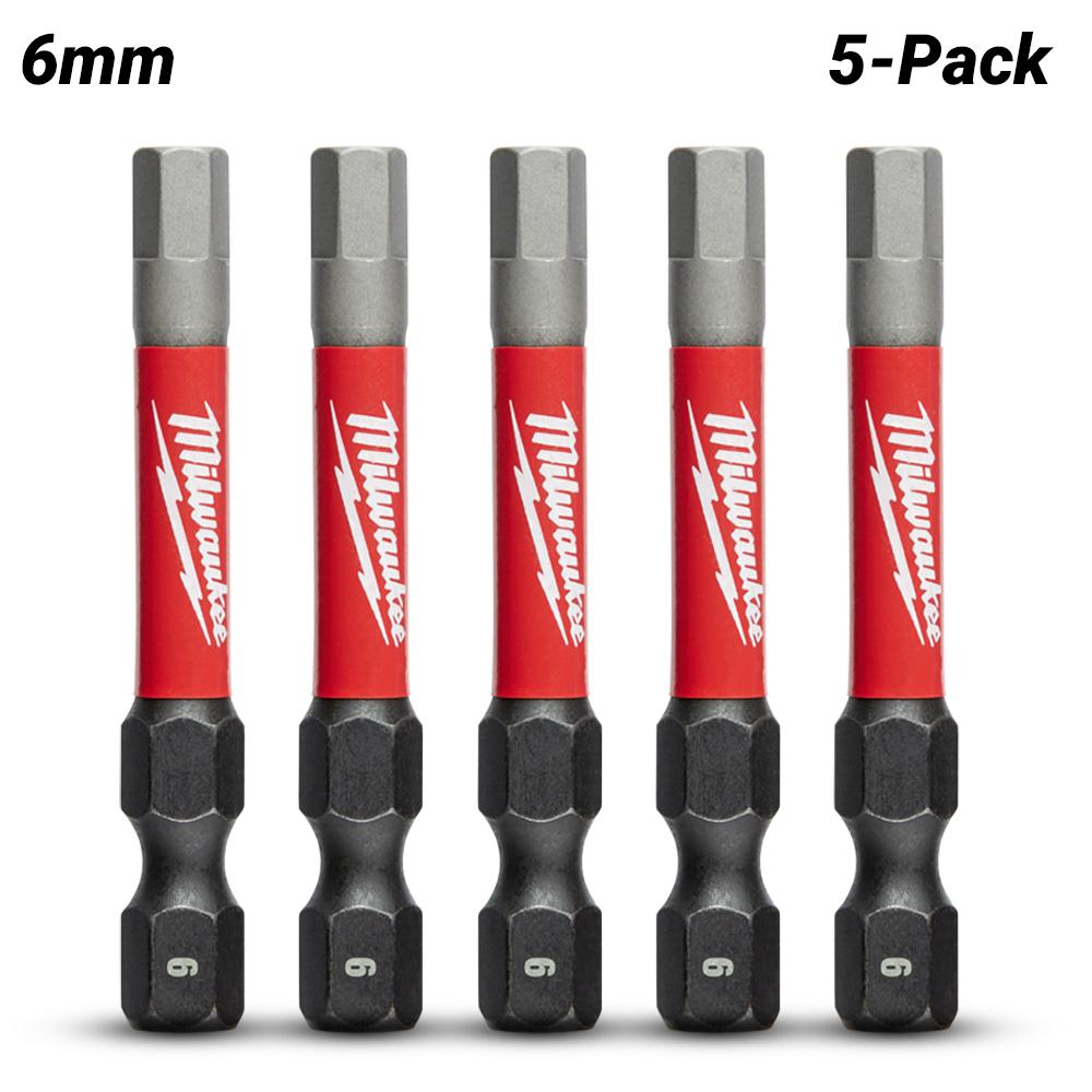 Milwaukee 48324690 5-Pack 6mm 50mm (2") SHOCKWAVE Hex Power Bits – image 2