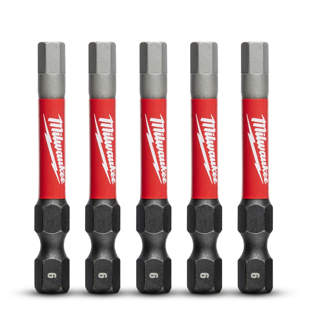 Milwaukee 48324690 5-Pack 6mm 50mm (2") SHOCKWAVE Hex Power Bits – image 4