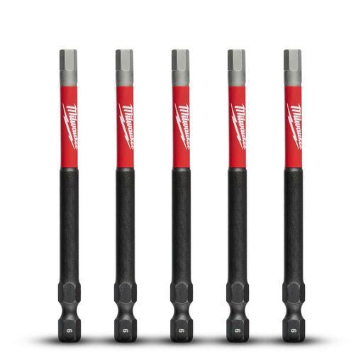 Milwaukee 48324691 5-Pack 6mm 89mm (3-1/2") SHOCKWAVE Hex Power Bits – image 4