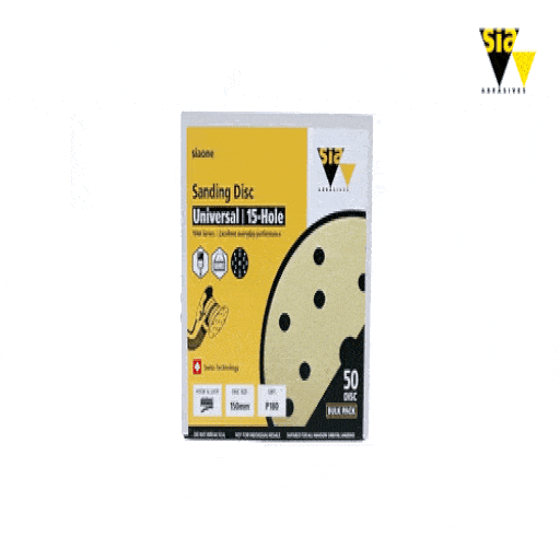 Sia Abrasives F03E02DD31 50-Pack 150mm 180 Grit Universal 15-Hole Hook ...