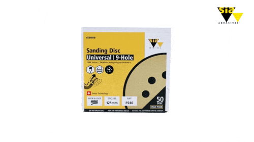 Sia Abrasives F03E02DD3A 50-Pack 125mm 240 Grit Universal 9-Hole Hook & Loop Sanding Disc – image 3