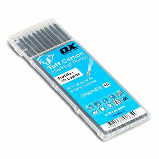 OX Tools OX-P503203 10-Pack Tuff Carbon Marking Pencil Graphite Lead Refills – image 2