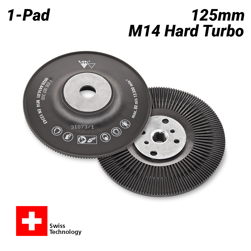 Sia Abrasives F03E0072UE 125mm (5") M14 Hard Turbo Fibre Disc Backing Pad – image 1