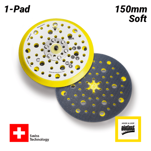 Sia Abrasives F03E005315 150mm (6") 5/16" Soft 54H Hook & Loop Backing Pad