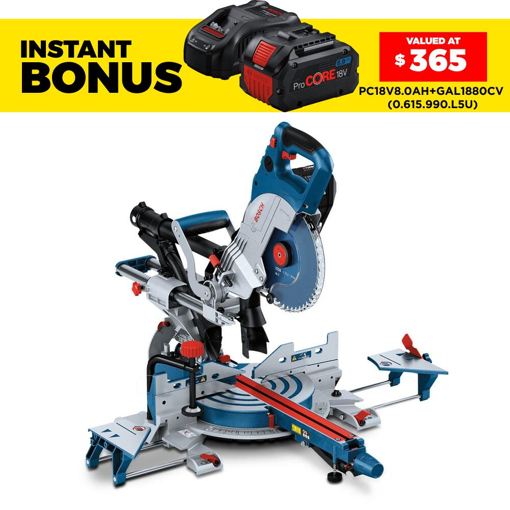 Bosch GCM 18V-216 DC (0.601.B47.040) 18V Li-ion Cordless BITURBO Brushless 216mm (8-1/2") Mitre Saw - Skin Only