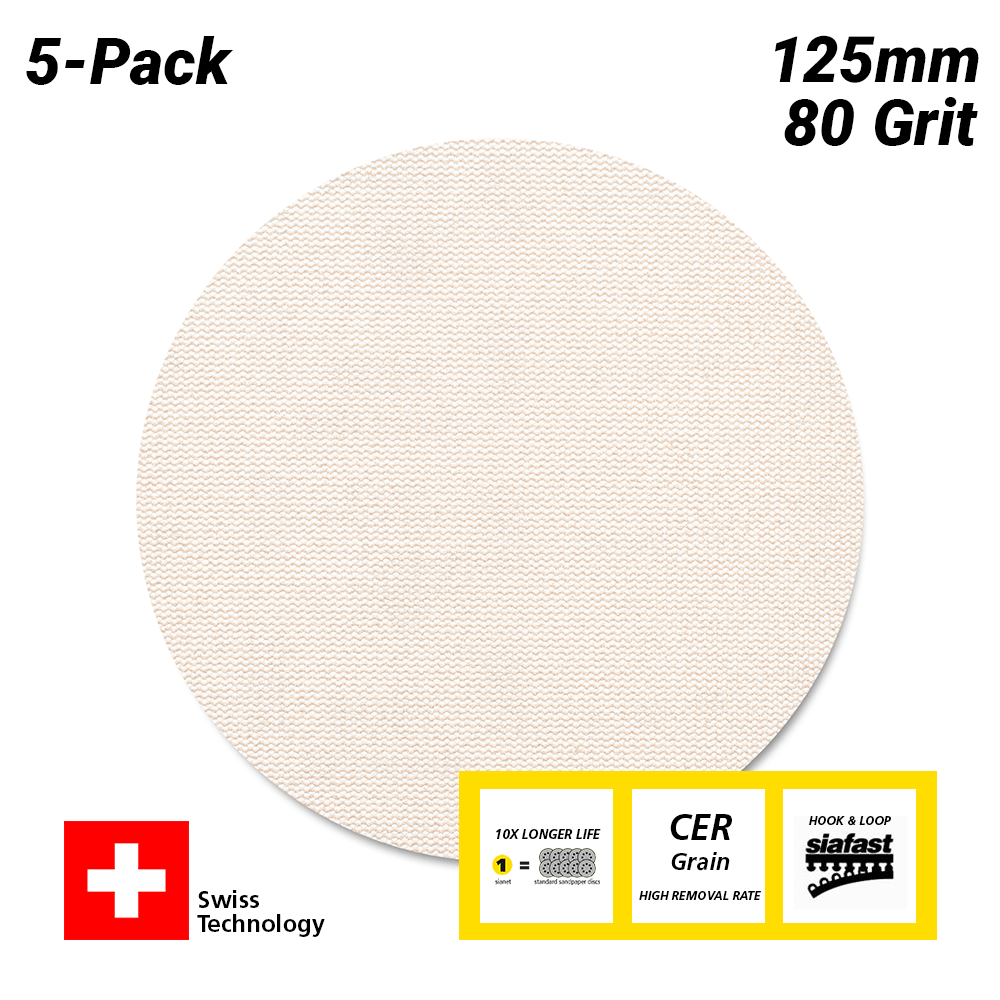 Sia Abrasives F03E02DD2J 5-Pack 125mm P80 Sanding Disc  – image 1
