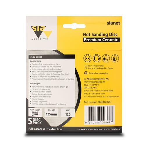 Sia Abrasives F03E02DD2K 5-Pack 125mm P120 Sanding Disc – image 3