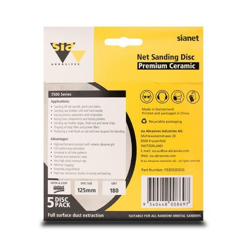 Sia Abrasives F03E02DD2L 5-Pack 125mm P180 Sanding Disc – image 3