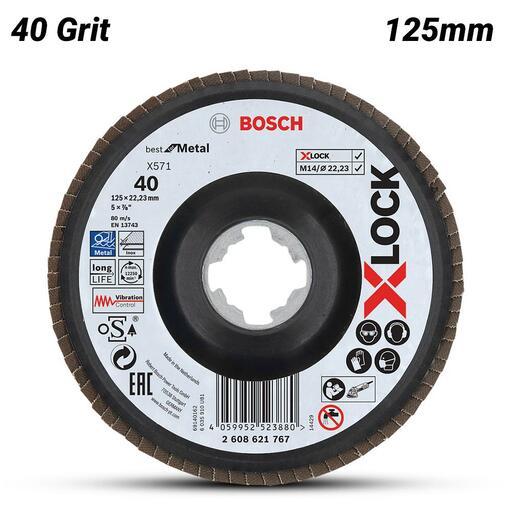 Bosch X-LOCK,BFM,125,G60 (2.608.621.768) 125mm (5") 40 Grit X-Lock Flap Disc