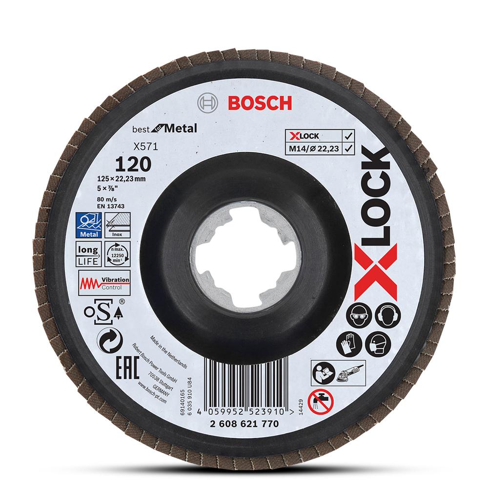 Bosch X-LOCK,BFM,125,G120 (2.608.621.770) 125mm (5") 120 Grit Zirconia Flap Disc – image 2