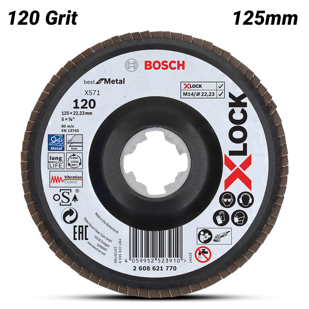 Bosch X-LOCK,BFM,125,G120 (2.608.621.770) 125mm (5") 120 Grit Zirconia Flap Disc – image 1