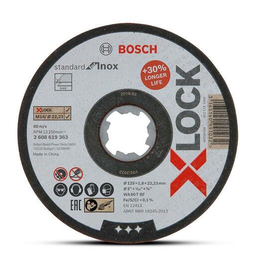 Bosch X-LOCK STANDARD INOX (2.608.619.364) 10-pack 125mm x 1.6mm x 22.23mm Straight Cut Off Disc – image 2