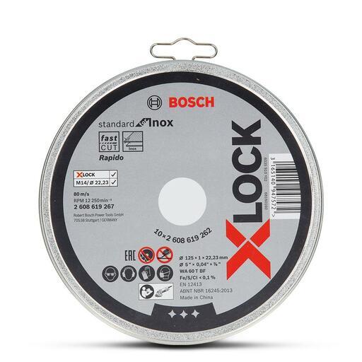 Bosch X-LOCK STANDARD INOX (2.608.619.267) 10-pack 125mm x 1.0mm x 22.23mm Straight Cut Off Disc – image 5
