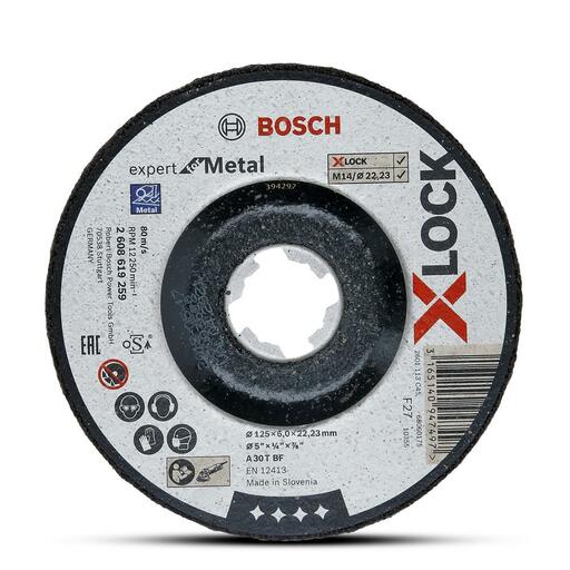 Bosch X-LOCK EXPERT >METAL (2.608.619.259) 125mm x 6.0mm x 22.23mm Depressed Centre Metal Grinding Disc – image 4