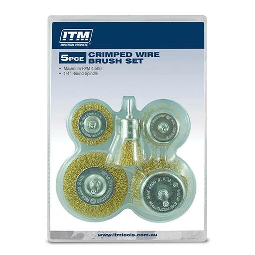 ITM TM7016-005 5pce Crimped Wire Brush Kit
